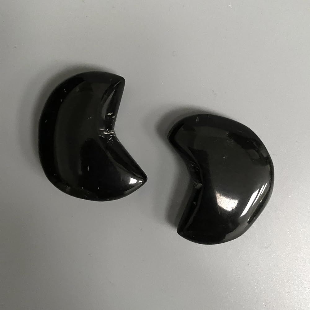 Crescent Moon Crystal, 3x2cm, Black Agate, Natural - Image 2