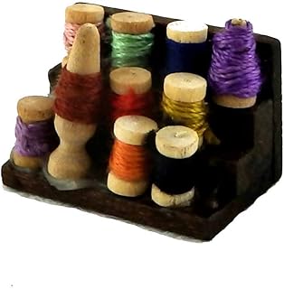 Melody Jane Dolls Houses House Miniature Haberdashery Sewing Accessory Box of Cotton Reels Threads