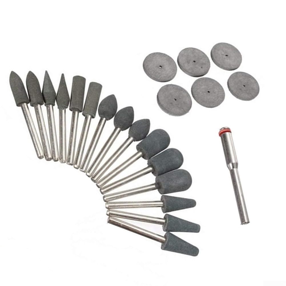 Set di 22 dischi in gomma per smerigliatura e utensili rotanti, accessori per lucidatura e sbavatura multi materiale per pietra, metallo, vetro, adatto per elettrici