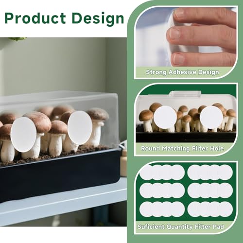 Image of 24Pcs 3 inch Monotub Adhesive Filter Disks 2mm Thick Monotub Filter Discs Mushroom Filter Pads for Mushroom Growing Supplies Monotub Filtration Pad Replacements for Wide Mouth Jar Lids Mason Jars