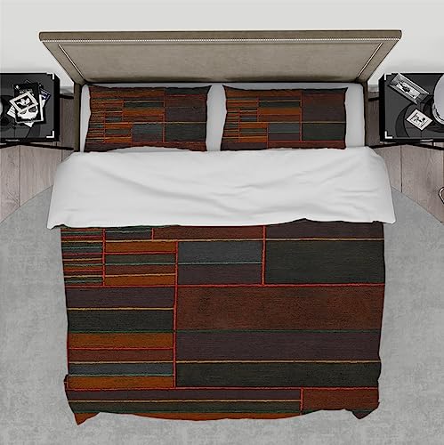 Paul Klee Style Funda de edredón Set 3 Piezas en el Actual Set de Ropa de Cama de Dormitorio Transpirable Six Thresholds con 2 Pillow Shams 4 Lazos Cremallera 160 x 200 cm