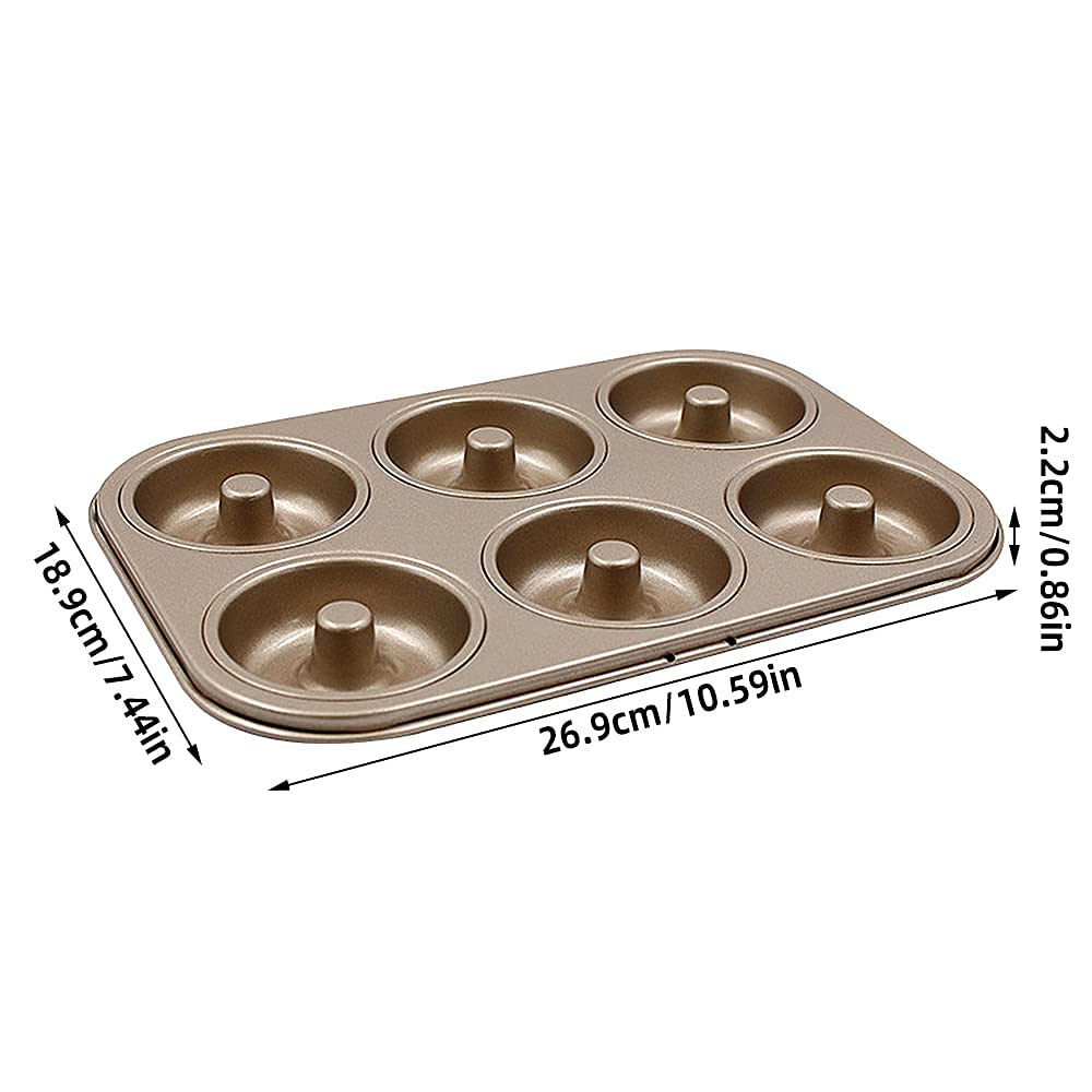 Donut-Form mit 6 Mulden, antihaftbeschichtet, Karbonstahl, Muffinform, Cupcake-Form für Donut-Muffins