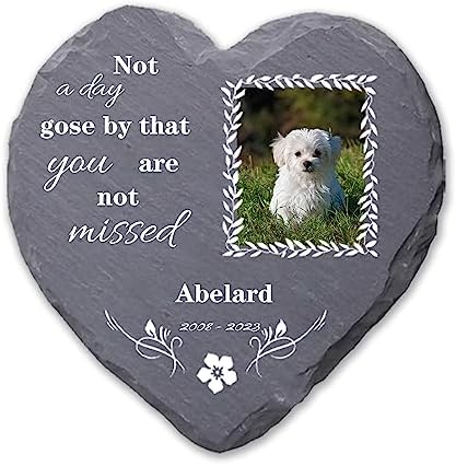 Personalized Memorial Garden Slate – Sympathy Gifts for Loss of a Loved and Pet Cemetery Decorations for Grave Garden Markers Personalized Memorial Stone Gifts