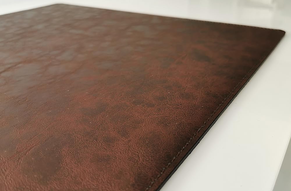 Schreibtischunterlage in Lora Leder 70 x 50 dunkel braun