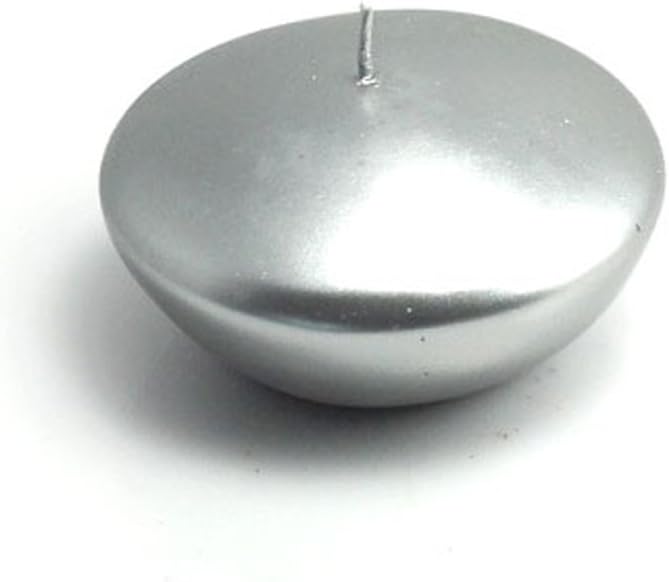 Zest Candle CFZ-066_12 144-Piece Floating Candle, 3", Metallic Silver