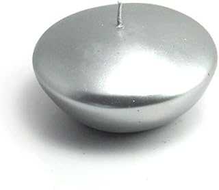 Zest Candle CFZ-066_12 144-Piece Floating Candle, 3", Metallic Silver