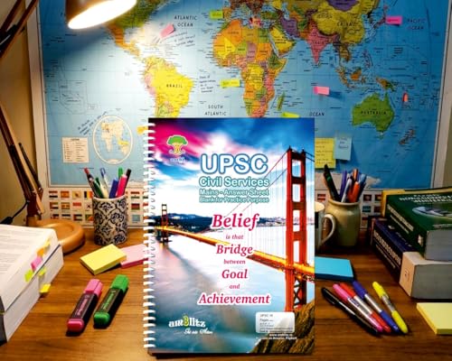 Image of amblitz UPSC Answer Writing Sheets | 200 Pages | Pack of 5 Notebook | 70 GSM Thick Paper | Civil Service Exam | PSC | UPSC Mains | Pre Printed Margins