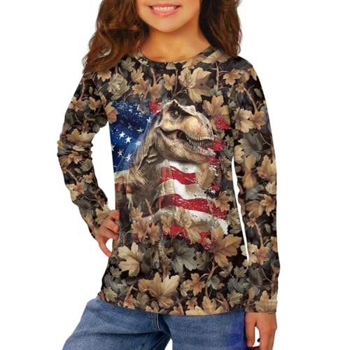 Image of Uourmeti Long Sleeve Tops for Boys Graphic T Shirts Teen Girls Active Pullover Tees