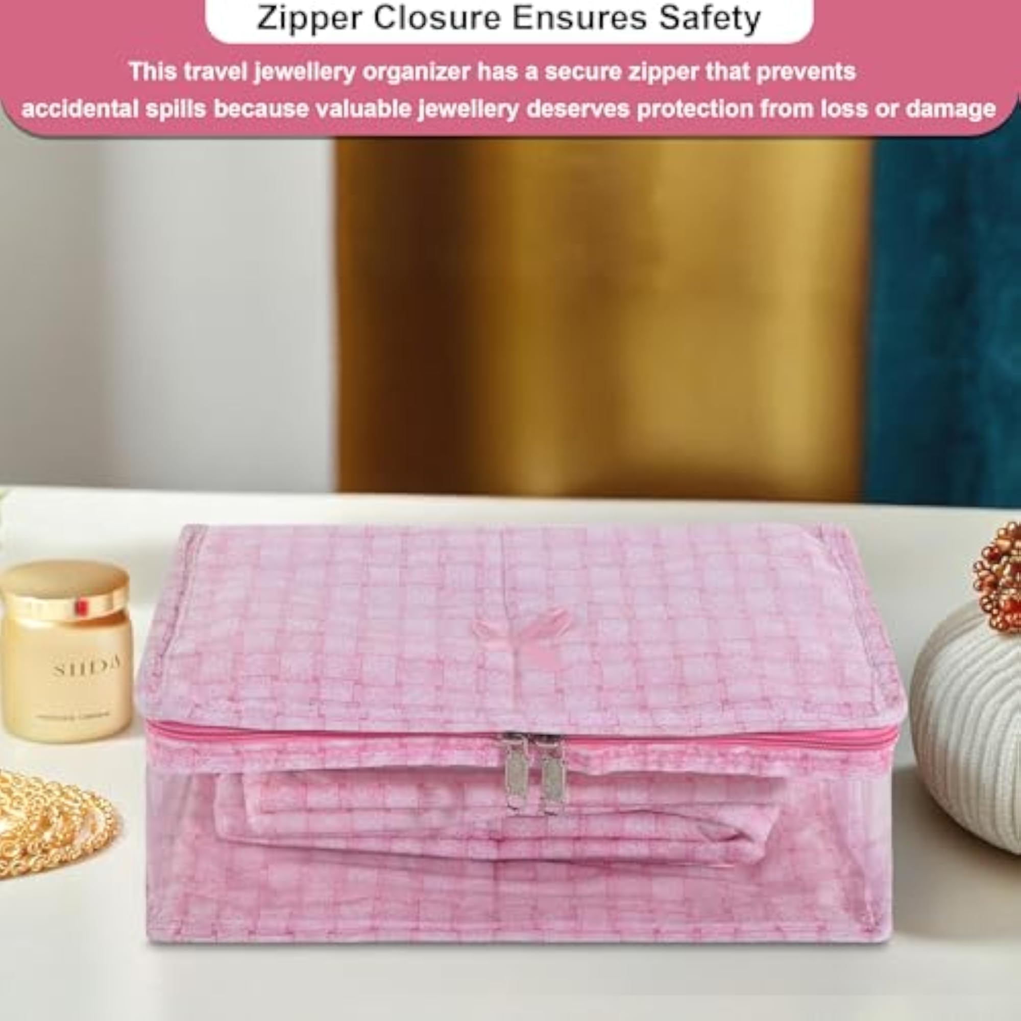 2 Pcs PVC Makeup Pouch Bag with 13 Compartments