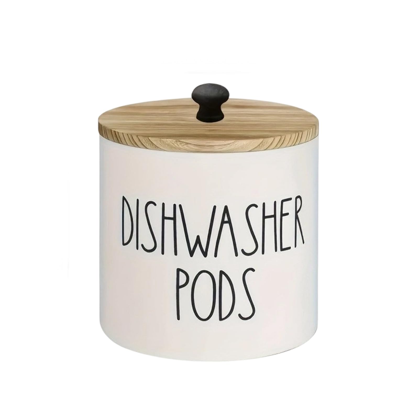 Pangboer W1 Covered Storage Canister Round Wood-Look Lid For Countertop Laundry Room Utility Bathroom Supply Organization Helper Lid Countertop Container Utility Bathroom Laundry Clutter