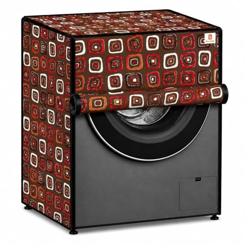 Image of GURU ISHMA Front Load Fully Automatic Washing Machine Cover for 8.5kg to 10kg | Waterproof & Dustproof Polyester Cover with Zip Closure | Suitable with Samsung, IFB, LG, Bosch & More (67 x 67 x 87 cm)