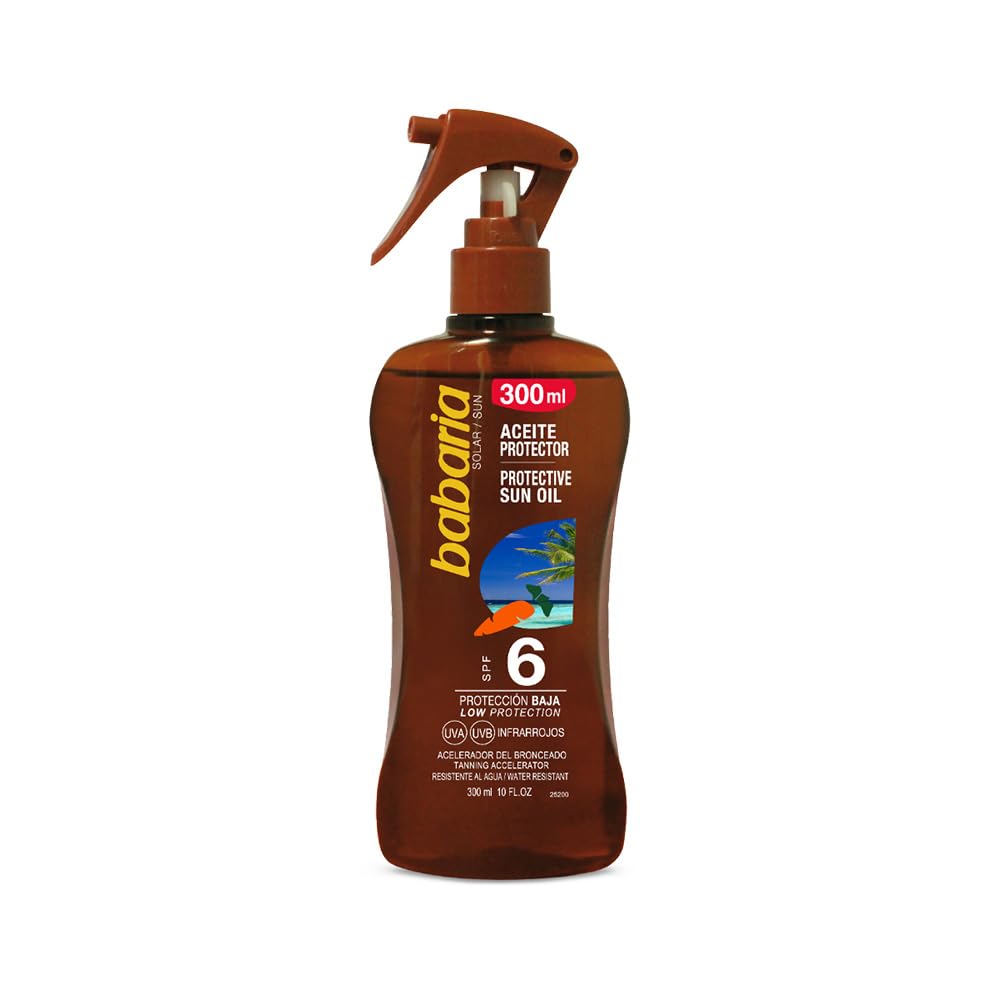 Spray Solar Babaria F-6 Protector Baja Protección Aceite Bronceador UVA UVB Infrarrojos