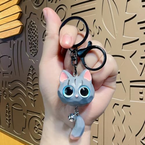 Image of Cute Cat Keychain & Bag Hanging Charm for Girls | Cartoon Cat Bag Charm | Keyring for Bags, Purse, Backpack | Gift for Girls & Women