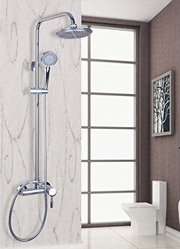 Mitigeur mural Gowe contre l'encombrement du lavabo avec douche pluie carrée 20,3 cm chrome