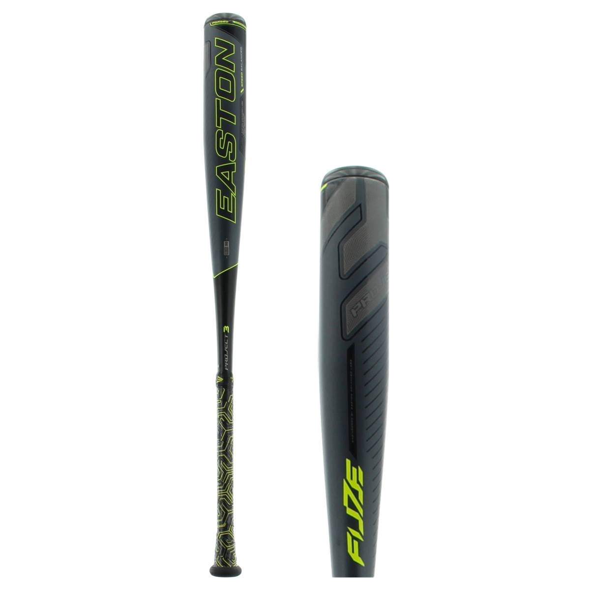 Easton 2019 Project 3 FUZE BBCOR - Bate de béisbol para Colegio y Colegio - 3, Negro/neón, 31/28 oz