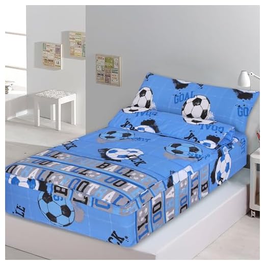 Dhestia Home - Saco Nórdico con Cremallera Edredón Ajustable Cama Infantil Fútbol Quick - Color Azul, Talla Cama 90