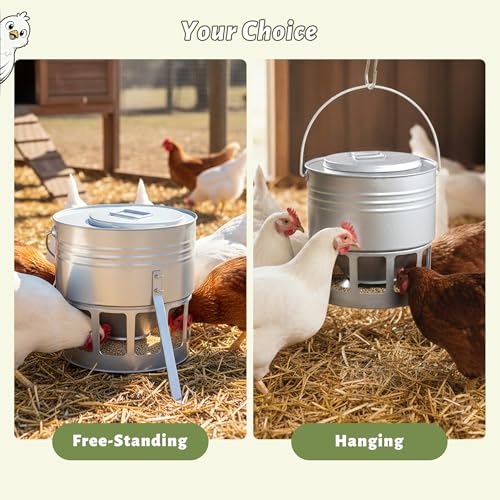 KOL Metal Chicken Feeder 20lbs Capacity with 12 Ports by KOL - Used condition - Image 7