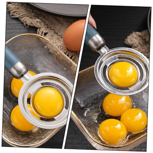 Mobestech Separatori Di Uova in Acciaio Inossidabile 2 Pezzi Manico in Pp Azzurro, Divisori Per Tuorlo D'uovo Pratici e Sicuri Per Uso Domestico in Cucina - immagine 6