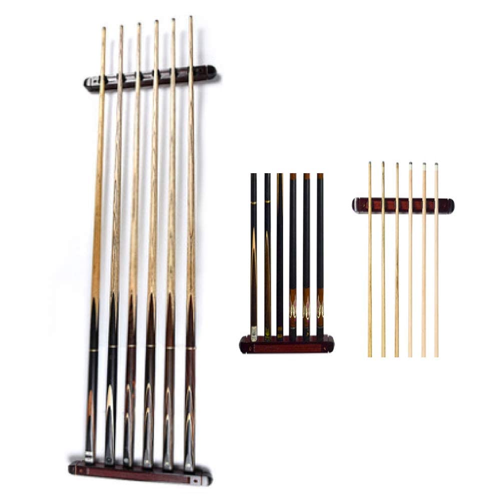 Keenso Porte-queues de Billard, Support de Queue de Billard en Bois Porte-Baguettes de Queue de Billard Mural avec 4 Vis et Bouchons d'Extension