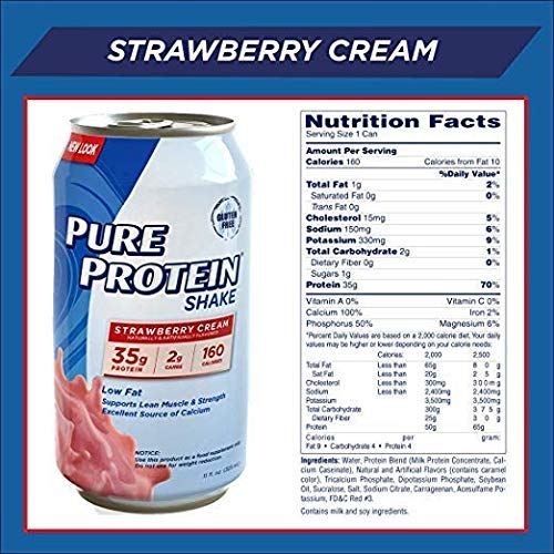 Pure Protein Ready to Drink, Meal Replacement High Protein Shakes, 5 Flavor Variety Sampler Pack 11oz (Pack of 10)