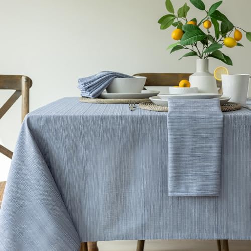 Benson Mills Cameron Textured Fabric Table Cloth, for Everyday Home Dining, Parties, Weddings &...