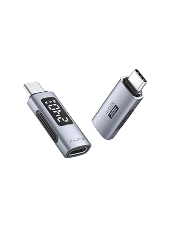 Hagibis LED Display USB C Adapter 240W 40Gbps 8K@60Hz, USB4 Connecter for Thunderbolt 4/3, iPhone 16 15 Pro Max, Current Voltage Fast Charging Monitoring Display Tester Detector