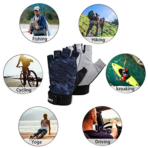 image for Drasry UV Fishing Gloves Fingerless Sun Protection Men Women UPF50+SPF