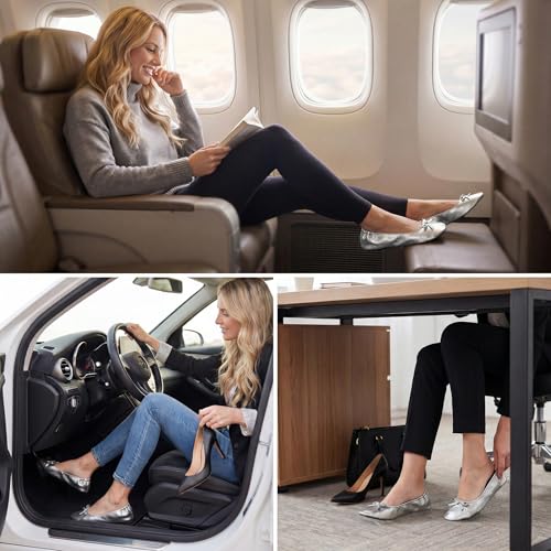 Image of Foldable Flats for Women, Foldable Ballet Flats Shoes for Purse, Portable Roll Up Shoes with Zipper Pouch, Stylish Comfortable & Non-Slip Portable Women Flat for Weddings, Office, Travel