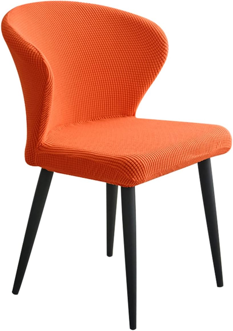 Dining Chair Slipcovers Cover,Curved Back Accent Kitchen Chair Slipcover Modern Arc Shaped Counter Height Bar Stools Covers Wing Back Chair Protector,Black,2PCS