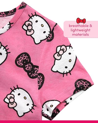 Image of Hello Kitty Girls Shirts - Short Sleeve Cute Casual Crewneck Graphic Tees Shirts for Girls Tops T-Shirt (Sizes: 4-12),