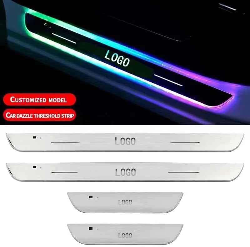 Free Customization Car Threshold bar Free Wiring Atmosphere Light Welcome Pedal led Induction Light Interior Change Decoration Streamer Breathing Light