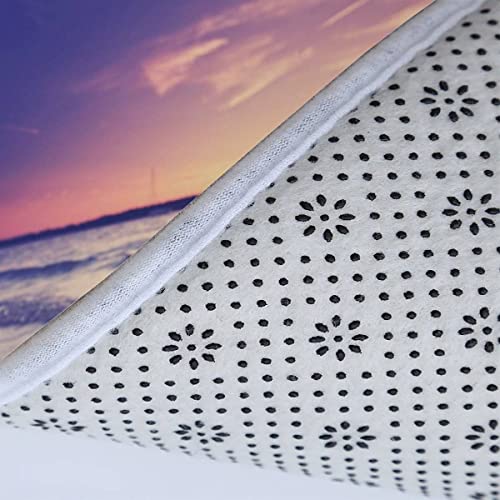Zifarm Badematte rutschfeste 50x80 cm Anker Badvorleger-Set 3D Drucken Strand Sonnenuntergang Meer Mikrofaser Flanell… – Bild 8