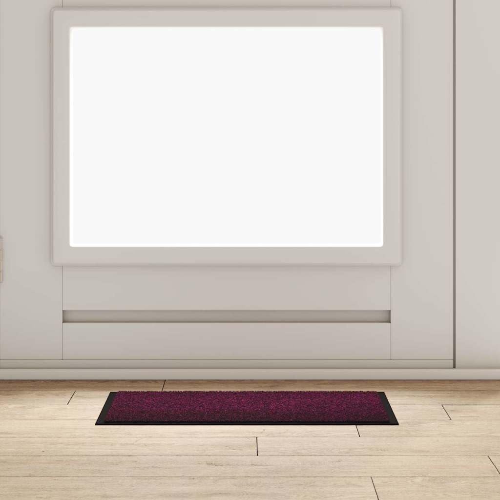 Tapis de porte intérieur bordeaux en Teddy pour une entrée de maison cosy et propre