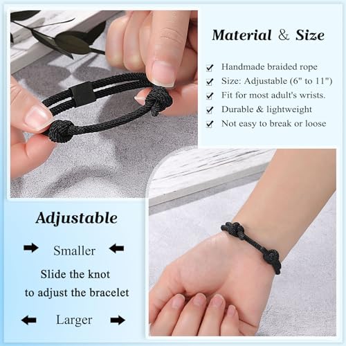 UNGENT THEM Cross Braided Rope Bracelets for Couples, Christmas Valentines Graduation Easter Christian Baptism Gifts4