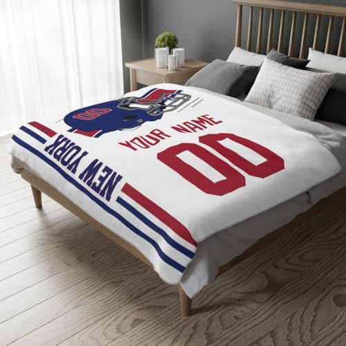 Image of New York Throw Blanket Custom Name and Number Personalized Gifts for Men and Women