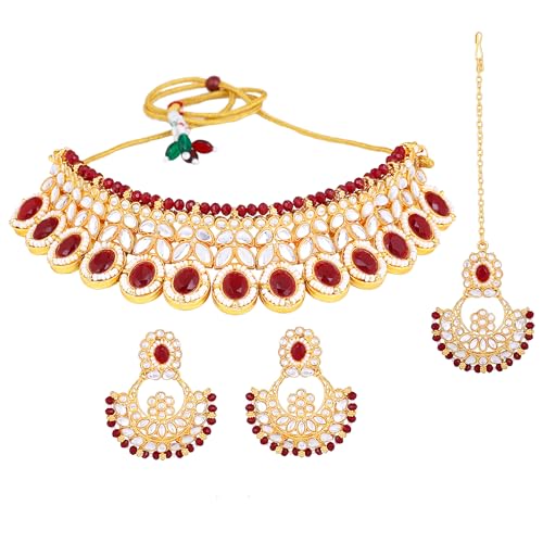 See full amazon price history chart for Gehena by Estele Gold Plated Resplendent Designer Ruby Studded Crystals with Cluster Beaded Choker Necklace Set and Maang Tikka for Girls and Women Gehena by Estele Gold Plated Resplendent Designer Ruby Studded Crystals with Cluster Beaded Choker Necklace Set and Maang Tikka for Girls and Women (B0CKBBXZWR) Amazon Price History, Amazon Price Tracker