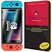 Nintendo Switch Screen Protector (3-Pack), iLLumiShield HD Clear Tempered Ballistic Glass Screen Protector for Nintendo Switch 9H Hardness Anti-Bubble Shield