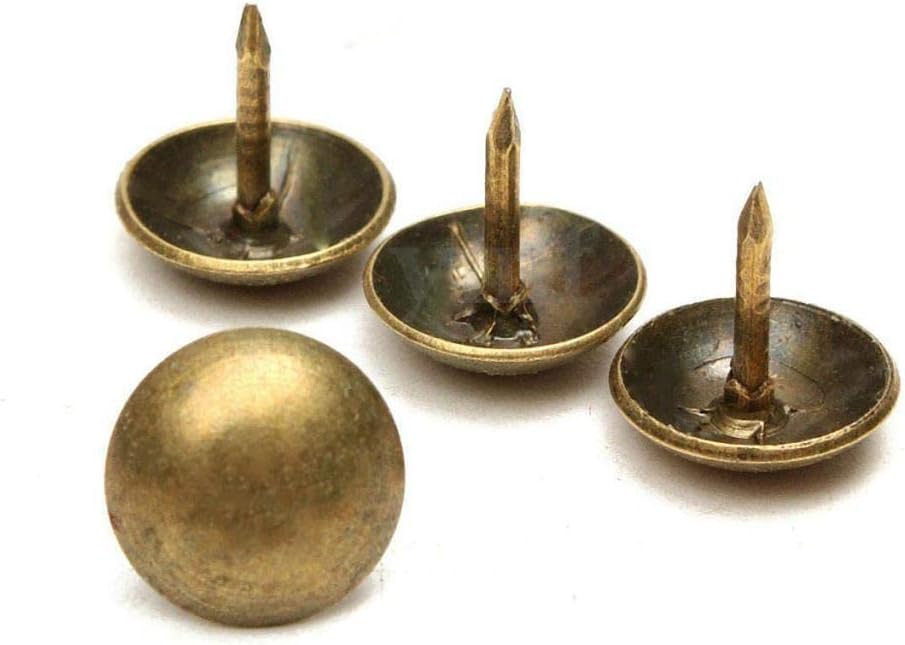100 xAntique Upholstery Tacks Nails Furniture Decor Bronze Stud Pins 7x10 mm