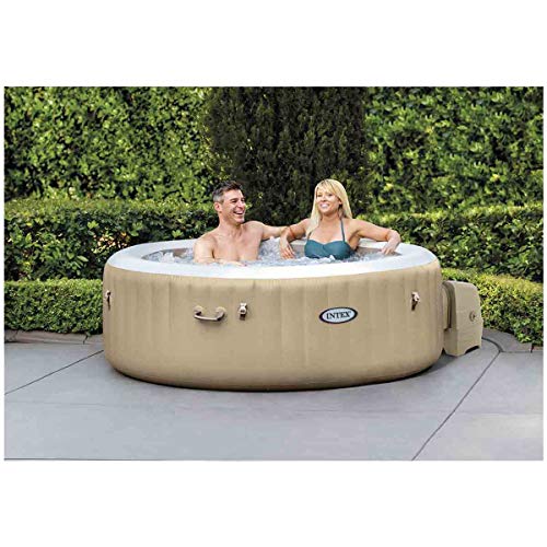 Image of INTEX 28425E PureSpa Bubble Massage, Inflatable Spa Set, Tan, 4-Person