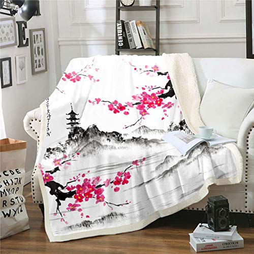 Couverture microfibre style chinois pour lit double : finis les réveils froids