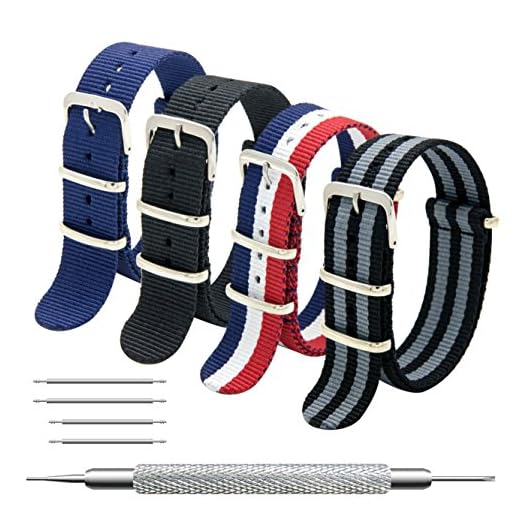 Bracelet de Montre 4/8 Paquet Bracelet Nato 16mm 18mm 20mm 22mm 24mm Bandes en Nylon Balistique Suisse Zulu Bracelet avec Boucle en Acier Inoxydable