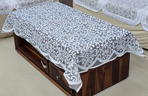Image of Fab Nation Sofa Cover L Shape 5 Seater with Corner L Type Fully Covered Sofa Set for Living Room | Cotton Sofa Slipcovers for 3 + 2 Seaters Cover with 2 Arms + 1 Table Cover | Silver