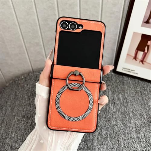 Coque Galaxy Z Flip 7 orange magnétique pour charger votre téléphone au quotidien