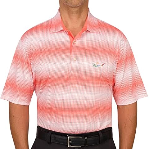 Greg Norman Performance Golf Polo Shirt Soft Touch Relaxed Fit|Play Dry |UPF Protection Men Polo|Golf Shirt, Coral Quartz, XL Big Cover