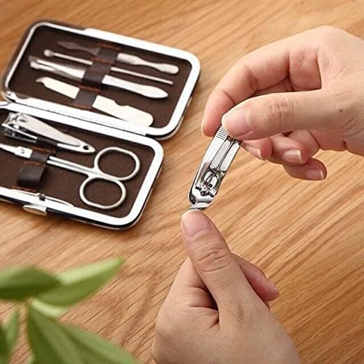 Manicure Set 7 in 1 Stainless Steel Professional Manicure Kit Nail Scissors Grooming Kit with Leather Travel Case Manicure Kit (Multicolour)-image-1