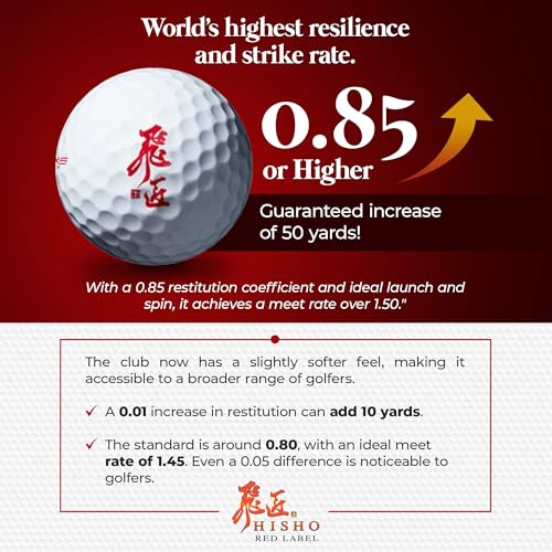 Hisyo Red Label Super High Resilience Golf Balls , 2-Piece Softec Ionomer Cover, Ultra High Rebound Core, 322 Dimples, High Trajectory - Bright Neon Colors, Perfect for Driving Range,12 Pieces