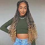 Karida Box Braids Crochet Hair 6Pcs Crochet Box Braids 30 Inch Goddess Box Braids Crochet Braids...