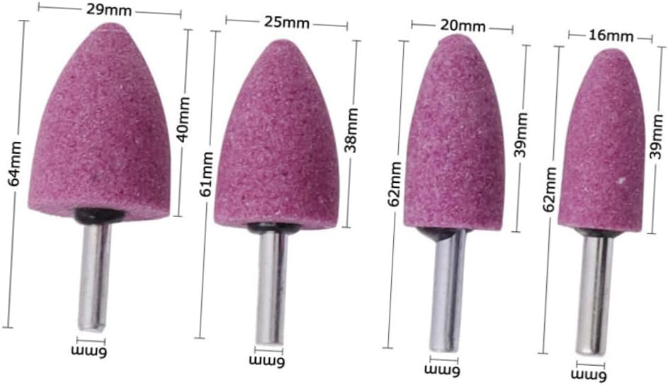 MAGICLULU 8Pcs Red Corundum Grinding Heads Shank Durable Polishing Tools for Rotary Machines Efficient Deburring and Grinding for More