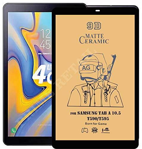 5D Full Coverage Matte Finish Screen Protector for Samsung Galaxy Tab A 10.5 inch T590/T595- Matte Black