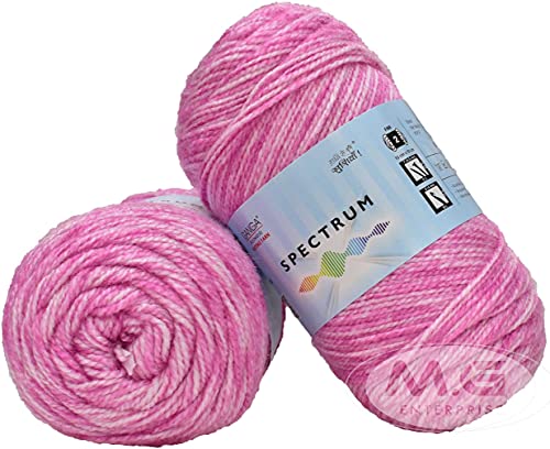 Image of Ganga Spectrum Pink Mix (300 gm) Wool Ball Hand Knitting Wool /Art Craft Soft Fingering Crochet Hook Yarn, Needle Knitting Yarn Thread Dyed. with Needl C B CC